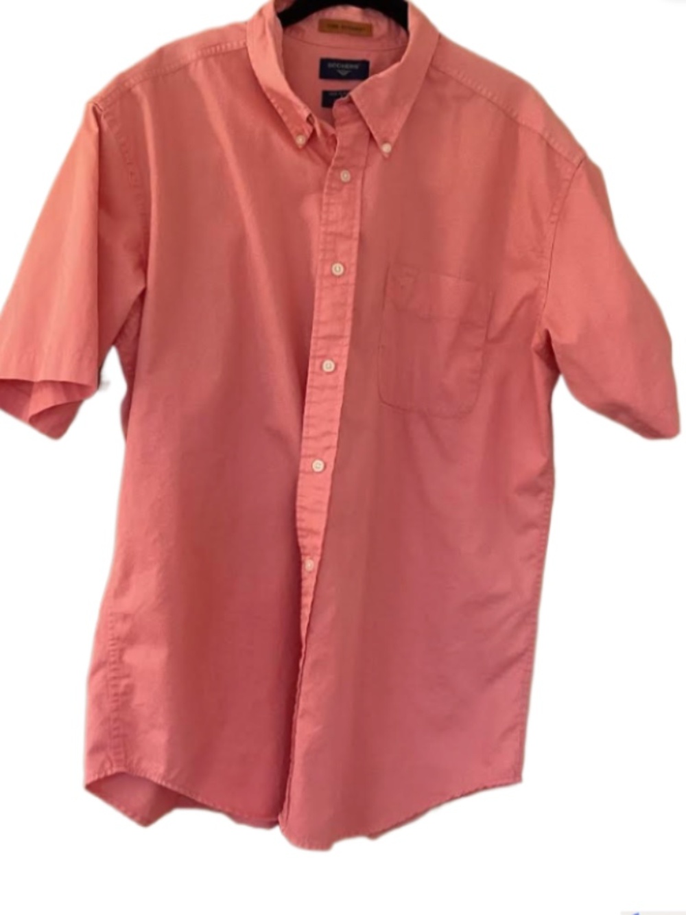 Dockers Mens Orange Cotton Short Sleeve Shirt, L